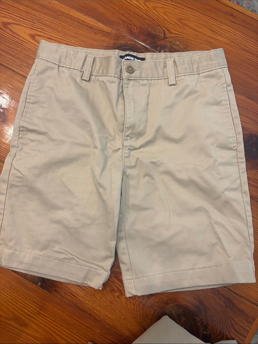 Lands' End Boys Khaki Tan Shorts 14 husky